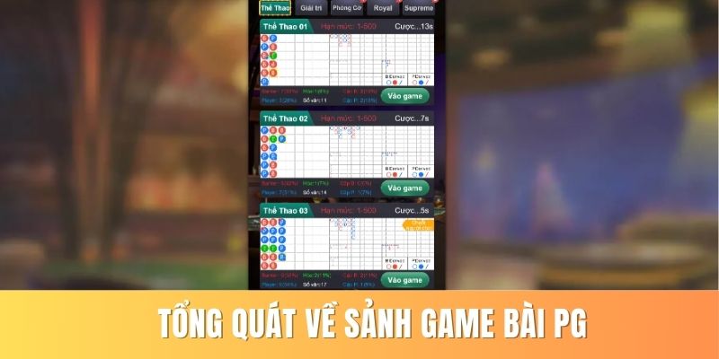 Tổng quát về sảnh game bài PG